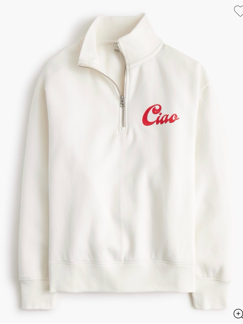 J. Crew Ciao Quarter Zip Pullover Sweatshirt L